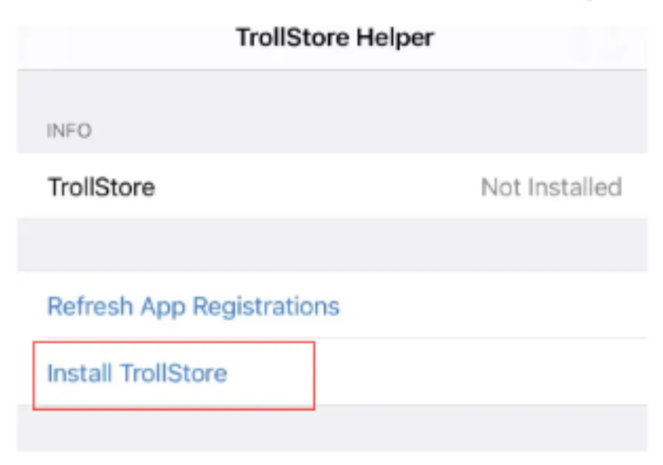 安装TrollStore应用